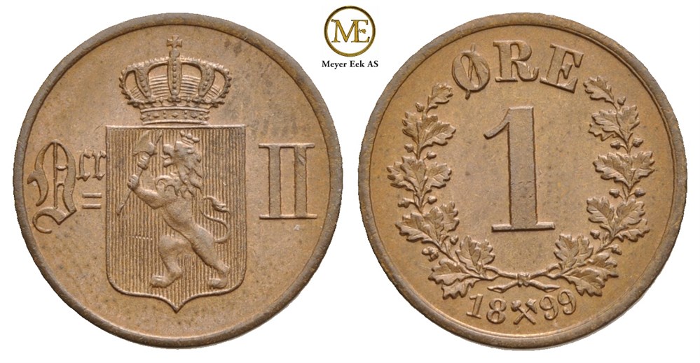 1 øre 1899 Oscar II. Kv.0