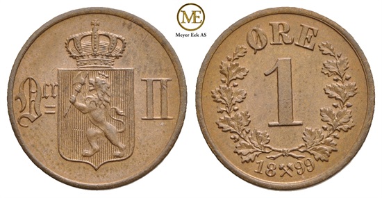 1 øre 1899 Oscar II. Kv.0