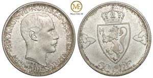 50 øre 1909 Haakon VII. Kv.0