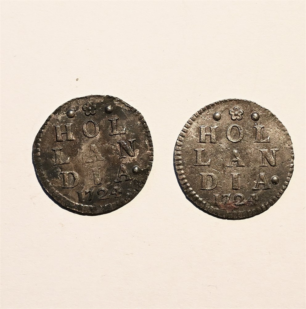 Nederland 2 stk. 2 stuivere 1724 kv. 01