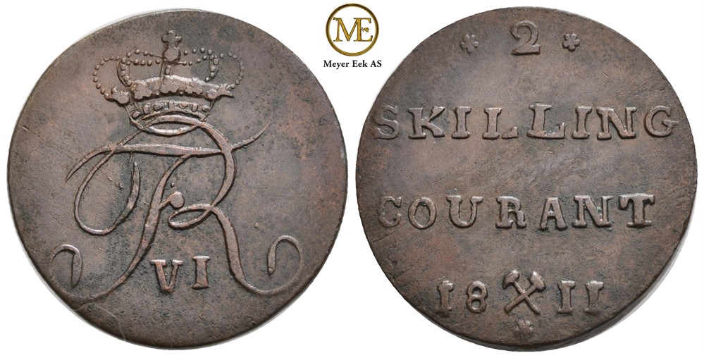 2 skilling 1811 Frederik VI. NMD.6. Kv.1+/01
