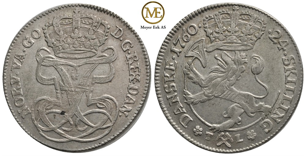 24 skilling 1760 Frederik V. Kv.01
