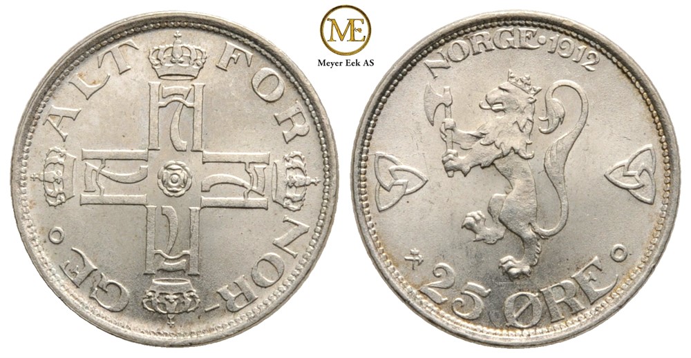 25 øre 1912 Haakon VII. Kv.0