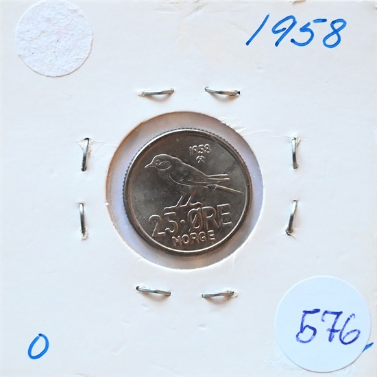Norge 25 øre 1958 kv. 0