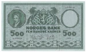 500 kroner 1964 A.2108779. Kv.1