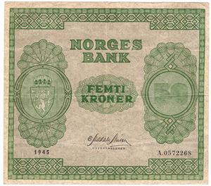 50 kroner 1945 A.0572268. Kv.1