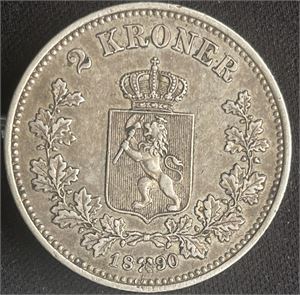 2 kroner 1890 Kv.1+