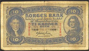 10 kr 1938X kv. 1-