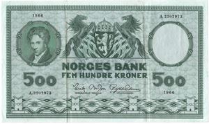 500 kroner 1966 A.2202973. Kv.1/1+