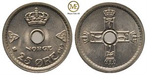 25 øre 1929 Haakon VII. Kv.0