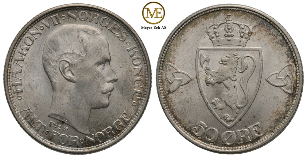 50 øre 1912 Haakon VII. Kv.0