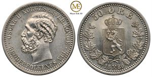 50 øre 1889 Oscar II. Kv.0