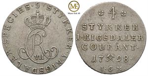 1/5 speciedaler 1798. Christian VII. Kv.1+