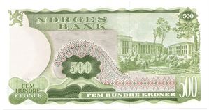 500 kroner 1978 Z.0037036 erstatningsseddel. Kv.0/01