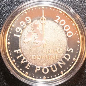 GB 5 pound 2000 0/900 sølv proof