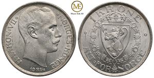 1 krone 1914 Haakon VII. Kv.0/01