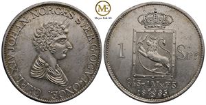 Speciedaler 1835 Carl XIV Johan m/stjerne. Kv.0/01