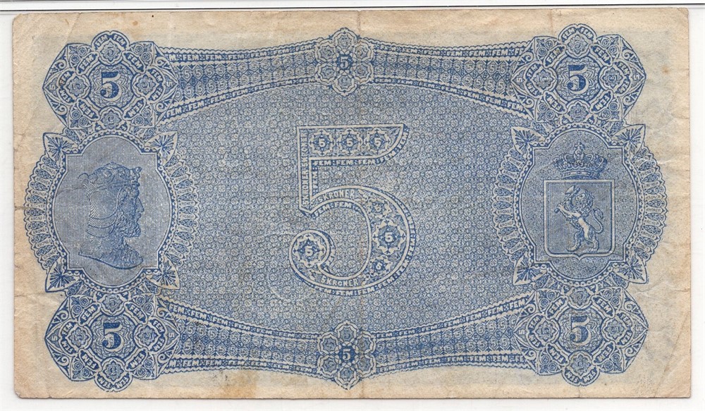 5 kroner 1899 Oscar II. D.9734932. Kv.1/1+