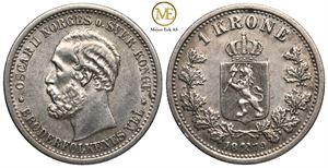 1 krone 1879 Oscar II. Kv.01