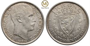 1 krone 1916 Haakon VII. Kv.0