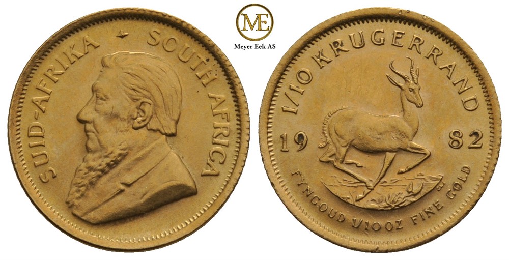 Krugerrand 1982 Sør Afrika 1/10 oz. Kv.0