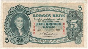 5 kroner 1917 F.4488543. Kv.0