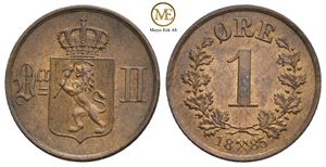 1 øre 1885 Oscar II. Kv.0/01