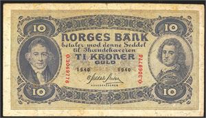 10 kr 1940Ø kv. 1-