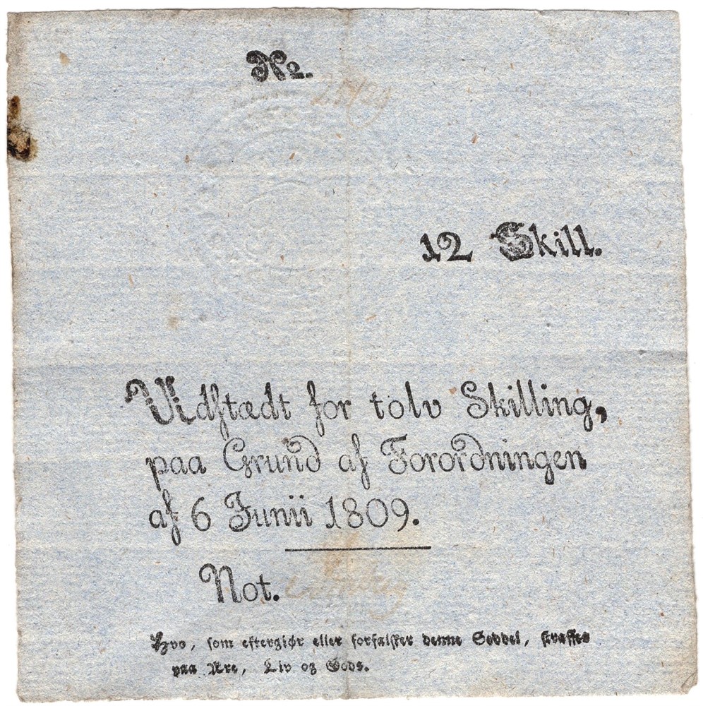 12 skilling 1809 No.24529. Kv.01