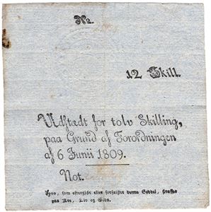 12 skilling 1809 No.24529. Kv.01