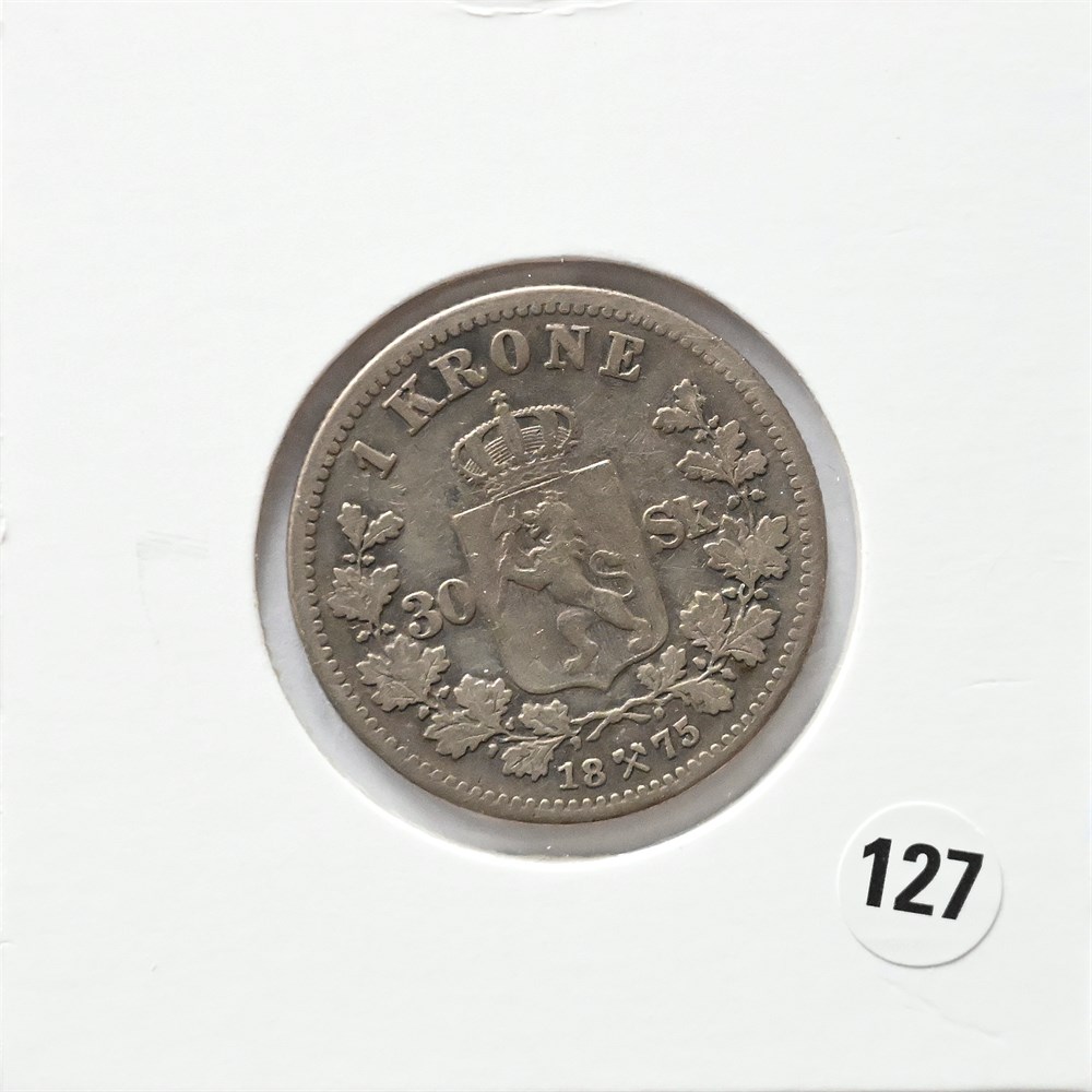 Norge 1 krone/30 skilling 1875 kv. 1/1-