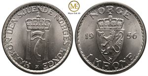 1 krone 1956 Haakon VII. Kv.0