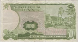 500 kroner 1985 Z.0092613. Erstatningsseddel. Kv.1-