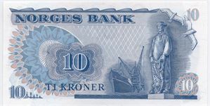 10 kroner 1981 HR erstatningsseddel. Kv.0