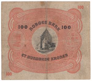 100 kroner 1915 A.1872518. SSS-Seddel. Kv.1/1-