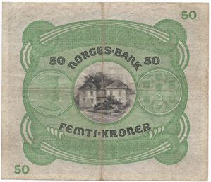 50 kroner 1928 A.9535698. Kv.1/1-