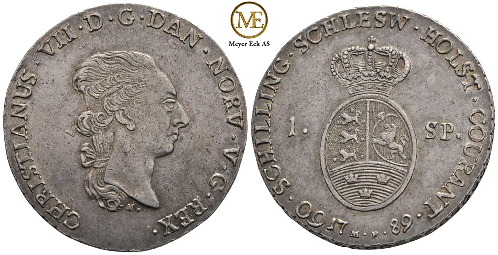 Speciedaler 1789 Christian VII Slesvig-Holsten. Kv.1+/01