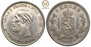 1 krone 1889 Oscar II. Kv.0