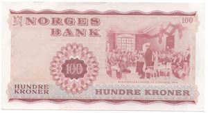 100 kroner 1977 Z.0760549 erstatningsseddel. Kv.01