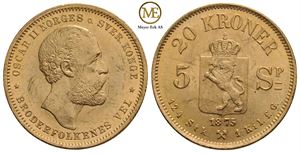 20 kroner/5 Spc. 1875 Oscar II. Kv.01
