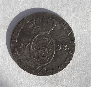 2 skilling 1783 Bauert stempel Kv.1