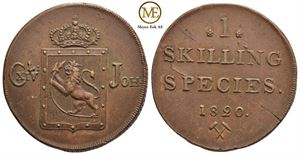 1 skilling 1820 Carl XIV Johan. Kv.01