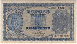 5 kroner 1946 B.9397288. 66 EPQ