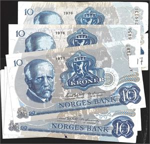 10 kr 1973AO,74AN,74AO,75AT,75AØ,75AØ,76AA,76AC, vk