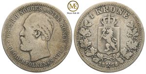 1 krone 1878 Oscar II. Kv.1-