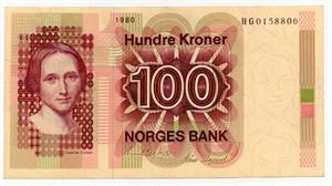 100 kroner 1980 HG erstatning ex. Skilling 10.10.15