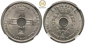 1 krone 1946 Haakon VII. MS66. Kv.0