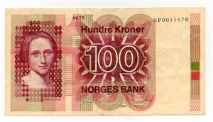 100 kroner 1977 QP erstatning