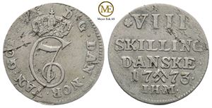 8 skilling 1773 Christian VII. Kv.1/1+
