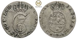 8 skilling 1779 Christian VII. Kv.1/1+